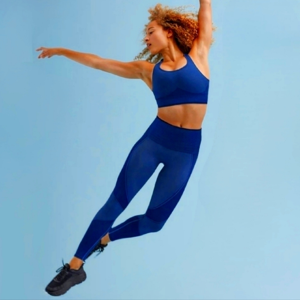 Thirdlove Blue Flex Seamless Compression Leggings… - image 1